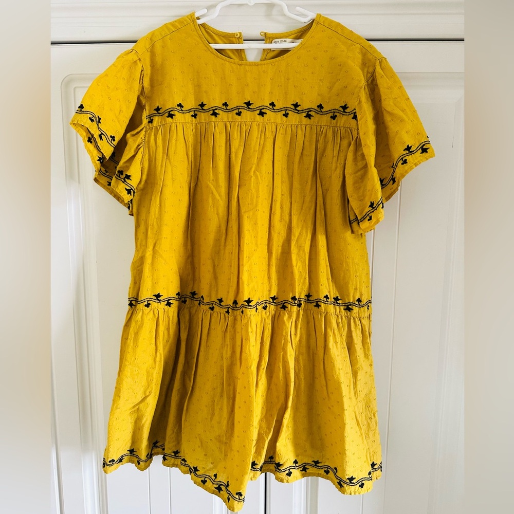 Yellow Embroidered Kids Dress